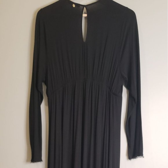 T-Bags Los Angeles Maxi Dress Black Long Sleeve Plunging Vneck Plus Size 1X - Picture 9 of 10